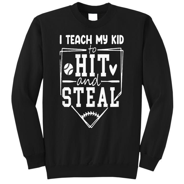 Funny Hit And Steal Baseball Mom Sweatshirt