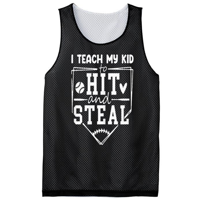 Funny Hit And Steal Baseball Mom Mesh Reversible Basketball Jersey Tank