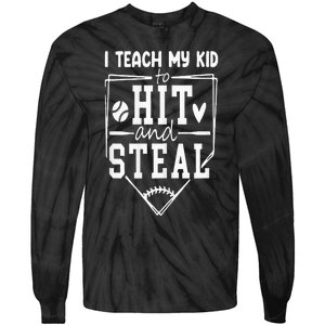 Funny Hit And Steal Baseball Mom Tie-Dye Long Sleeve Shirt