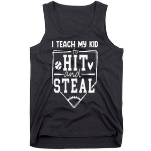 Funny Hit And Steal Baseball Mom Tank Top