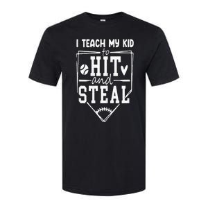 Funny Hit And Steal Baseball Mom Softstyle CVC T-Shirt