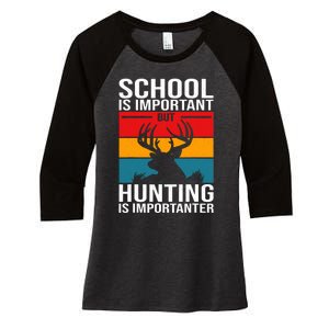 Funny Hunting Art Hunter Deer Clothes Women's Tri-Blend 3/4-Sleeve Raglan Shirt