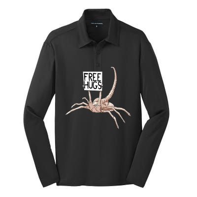 Free Hugs Alien Silk Touch Performance Long Sleeve Polo