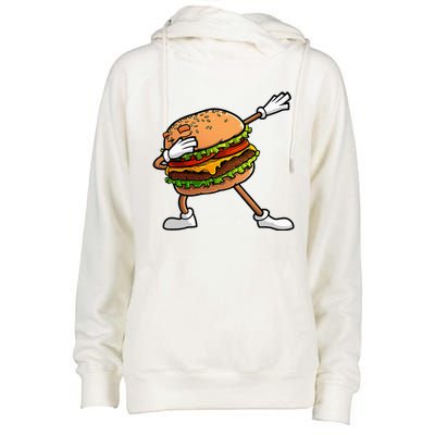 Funny Hamburger Art Women Cheeseburger Lover Womens Funnel Neck Pullover Hood