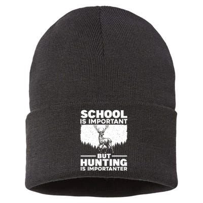 Funny Hunting Art Deer Hunter Wildlife Hunting Sustainable Knit Beanie