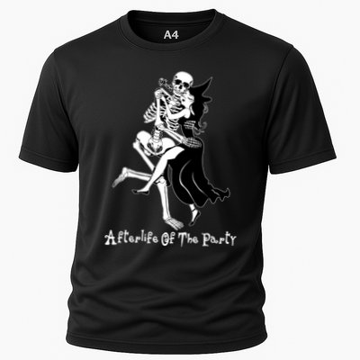 Funny Halloween Afterlife Of The Party Skeleton And Witch Performance Shirt
