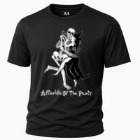 Funny Halloween Afterlife Of The Party Skeleton And Witch Cooling Performance Crew T-Shirt