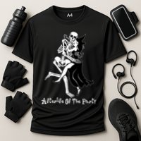Funny Halloween Afterlife Of The Party Skeleton And Witch Cooling Performance Crew T-Shirt
