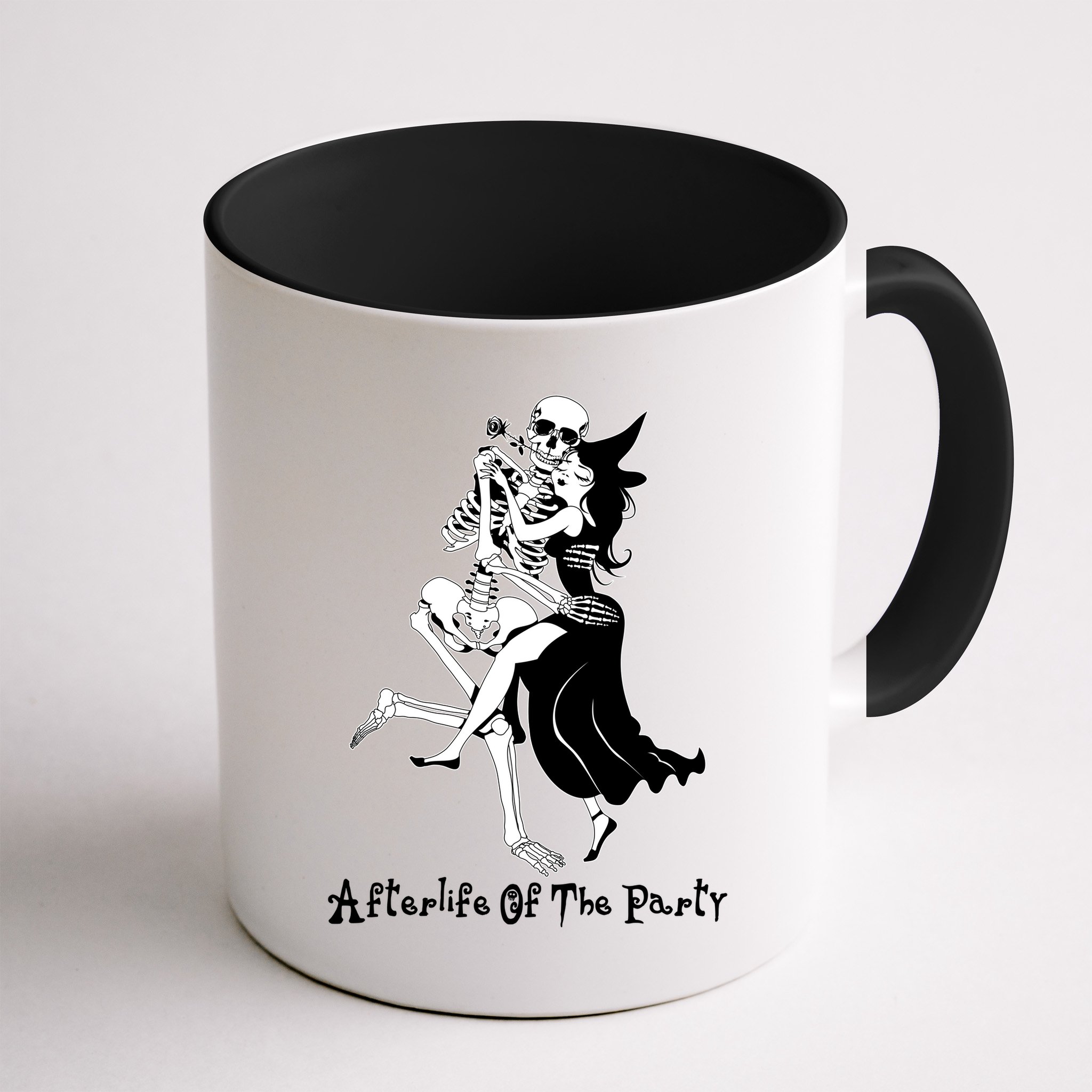 Funny Halloween Afterlife Of The Party Skeleton And Witch Mug
