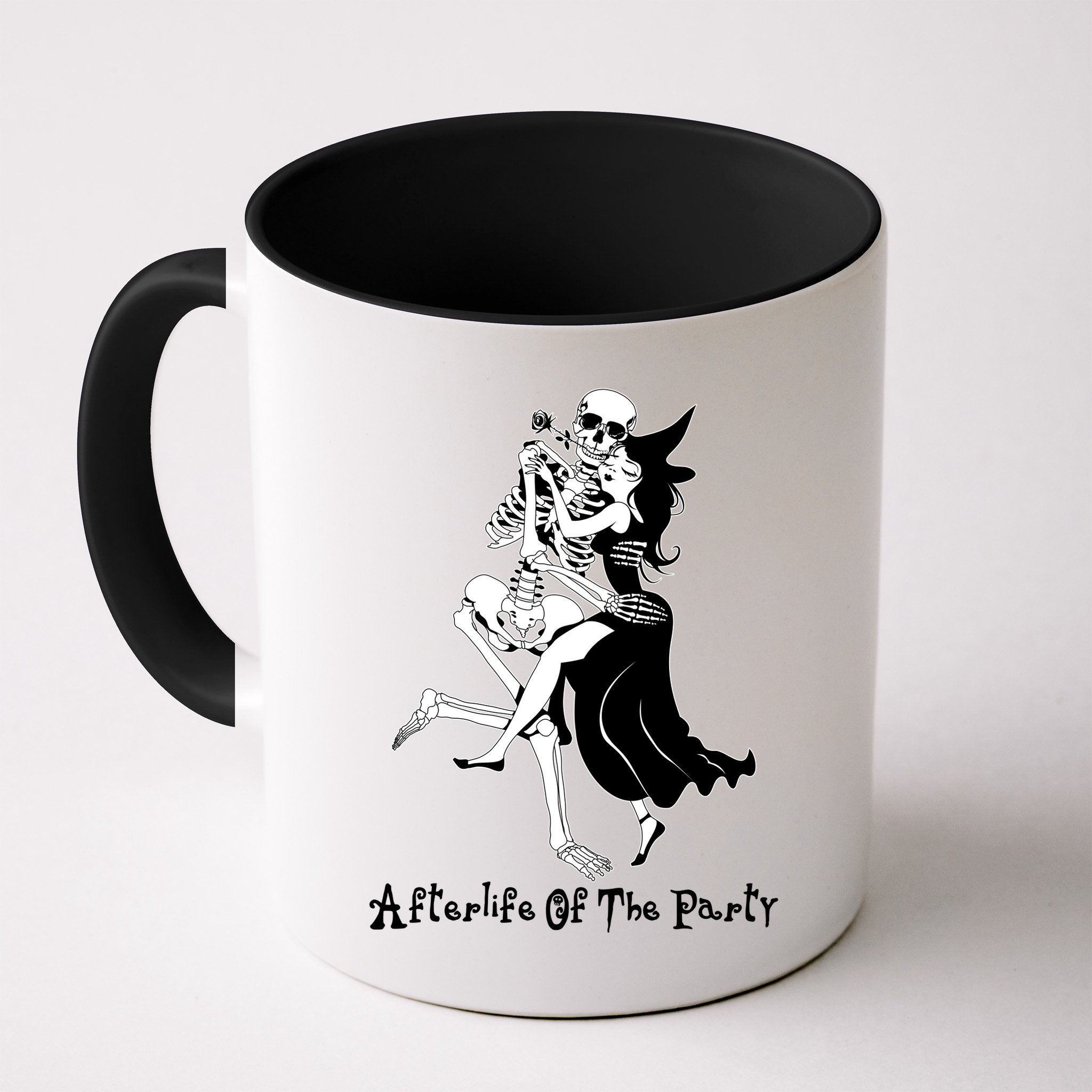 Funny Halloween Afterlife Of The Party Skeleton And Witch Mug