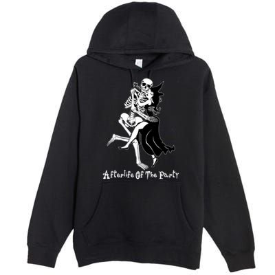 Funny Halloween Afterlife Of The Party Skeleton And Witch Premium Pullover Hoodie
