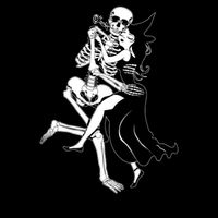 Funny Halloween Afterlife Of The Party Skeleton And Witch 16oz Travel Tumbler