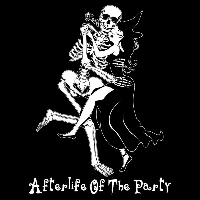Funny Halloween Afterlife Of The Party Skeleton And Witch Pom Pom 12in Knit Beanie