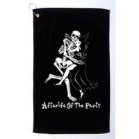 Funny Halloween Afterlife Of The Party Skeleton And Witch Golf Towel