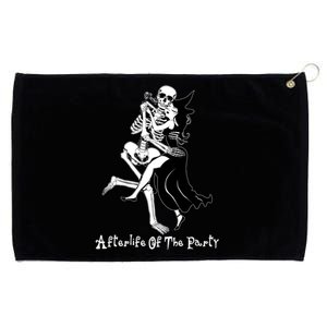 Funny Halloween Afterlife Of The Party Skeleton And Witch Grommeted Golf Towel