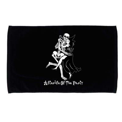 Funny Halloween Afterlife Of The Party Skeleton And Witch Microfiber Hand Towel