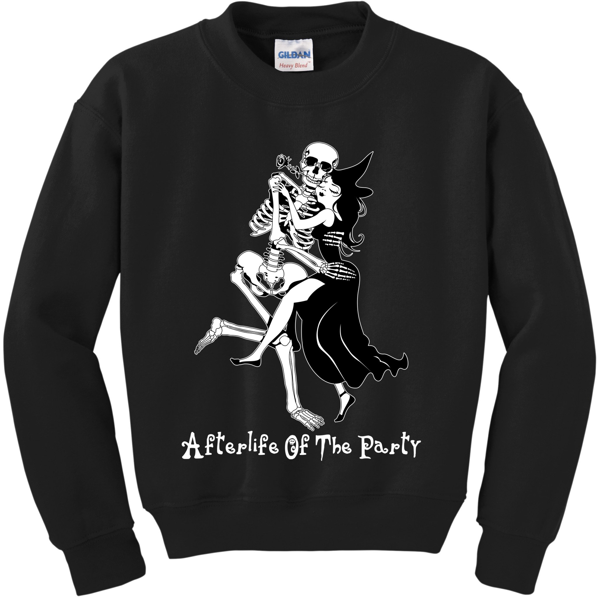 Funny Halloween Afterlife Of The Party Skeleton And Witch Kids Sweatshirt