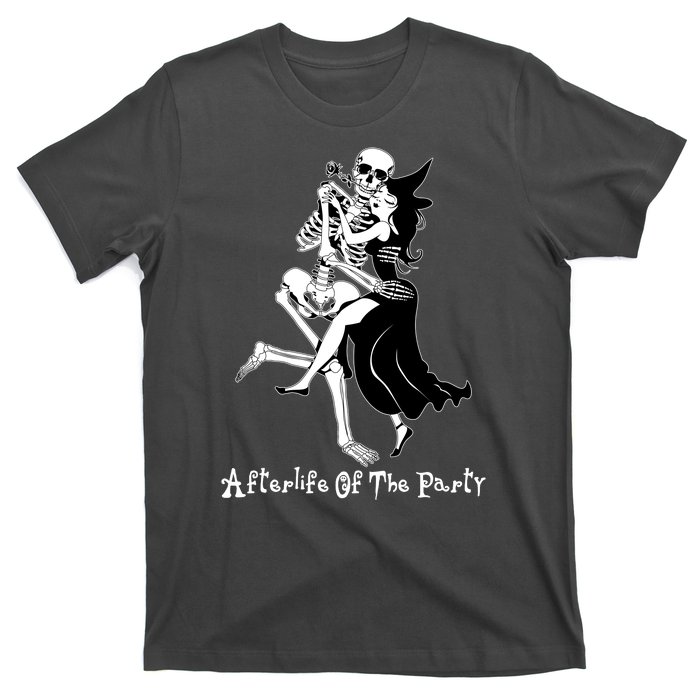 Funny Halloween Afterlife Of The Party Skeleton And Witch T-Shirt