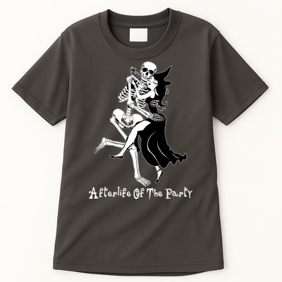 Funny Halloween Afterlife Of The Party Skeleton And Witch Tall T-Shirt