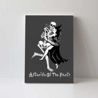 Funny Halloween Afterlife Of The Party Skeleton And Witch Canvas