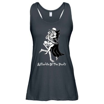 Funny Halloween Afterlife Of The Party Skeleton And Witch Ladies Essential Flowy Tank