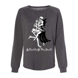 Funny Halloween Afterlife Of The Party Skeleton And Witch Womens California Wash Sweatshirt