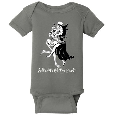 Funny Halloween Afterlife Of The Party Skeleton And Witch Baby Bodysuit