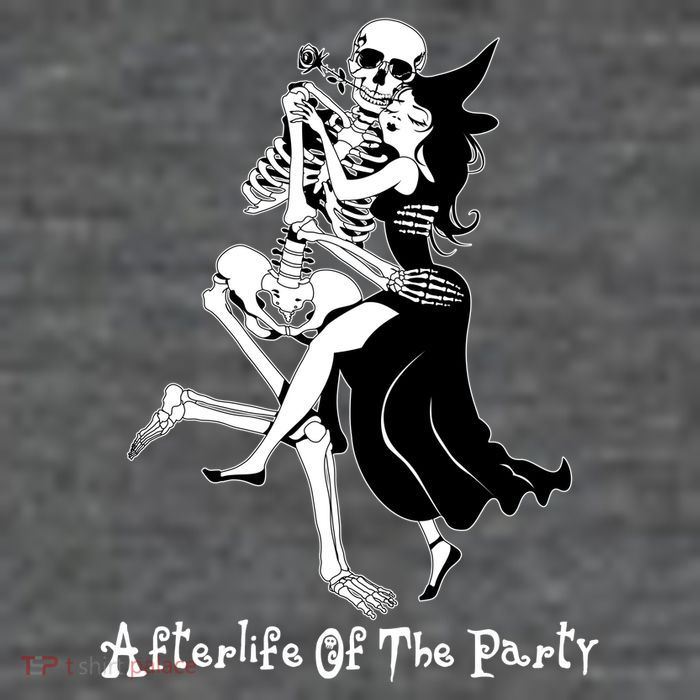 Funny Halloween Afterlife Of The Party Skeleton And Witch Tank Top