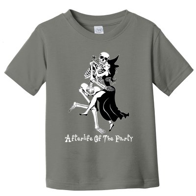 Funny Halloween Afterlife Of The Party Skeleton And Witch Toddler T-Shirt