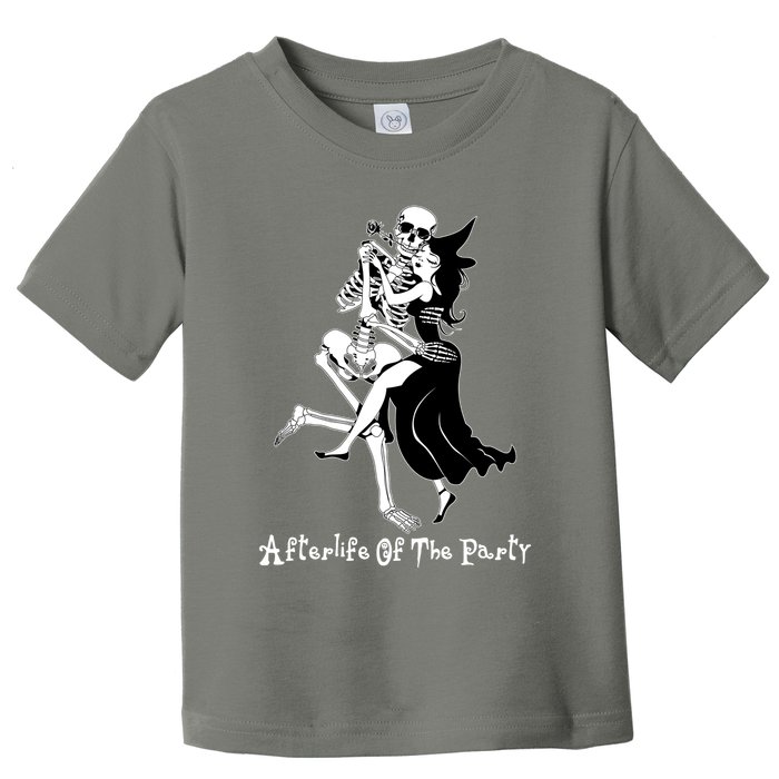 Funny Halloween Afterlife Of The Party Skeleton And Witch Toddler T-Shirt