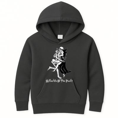 Funny Halloween Afterlife Of The Party Skeleton And Witch Kids Hoodie