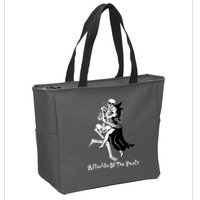 Funny Halloween Afterlife Of The Party Skeleton And Witch Zip Tote Bag