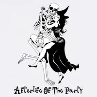 Funny Halloween Afterlife Of The Party Skeleton And Witch Garment-Dyed Sweatshirt