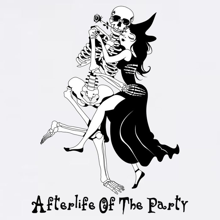 Funny Halloween Afterlife Of The Party Skeleton And Witch Garment-Dyed Sweatshirt