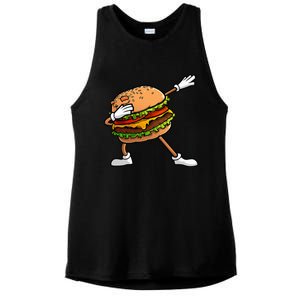 Funny Hamburger Art Cheeseburger Lover Ladies PosiCharge Tri-Blend Wicking Tank