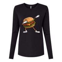 Funny Hamburger Art Cheeseburger Lover Womens Cotton Relaxed Long Sleeve T-Shirt