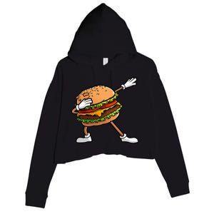 Funny Hamburger Art Cheeseburger Lover Crop Fleece Hoodie