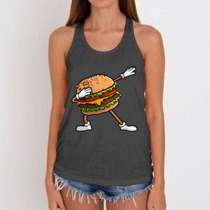 Funny Hamburger Art Cheeseburger Lover Women's Knotted Racerback Tank