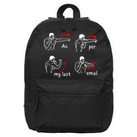 Fun Humour As Per My Last Email Make Your Day With Sarcastic 16 in Basic Backpack