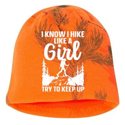 Funny Hiking Art For Girls Women Mountaineer Hiking Lover Kati - Camo Knit Beanie