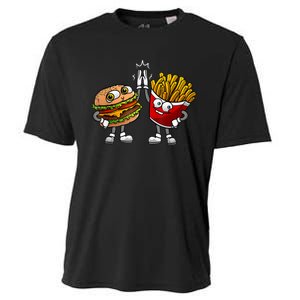 Funny Hamburger And Fries Gift Men Women Cool Fast Food Meal Cooling Performance Crew T-Shirt