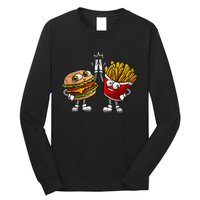 Funny Hamburger And Fries Gift Men Women Cool Fast Food Meal Long Sleeve Shirt