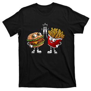 Funny Hamburger And Fries Gift Men Women Cool Fast Food Meal T-Shirt