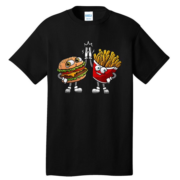 Funny Hamburger And Fries Gift Men Women Cool Fast Food Meal Tall T-Shirt