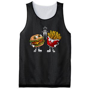 Funny Hamburger And Fries Gift Men Women Cool Fast Food Meal Mesh Reversible Basketball Jersey Tank