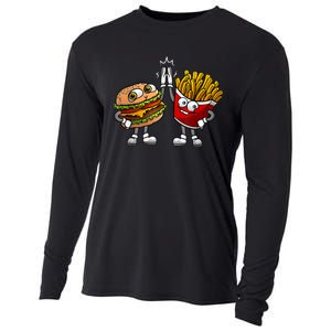 Funny Hamburger And Fries Gift Men Women Cool Fast Food Meal Cooling Performance Long Sleeve Crew