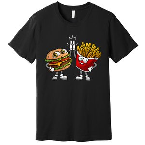 Funny Hamburger And Fries Gift Men Women Cool Fast Food Meal Premium T-Shirt