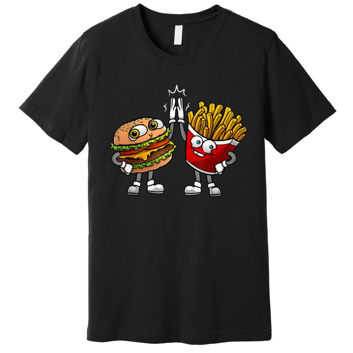 Funny Hamburger And Fries Gift Men Women Cool Fast Food Meal Premium T-Shirt