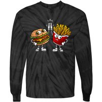 Funny Hamburger And Fries Gift Men Women Cool Fast Food Meal Tie-Dye Long Sleeve Shirt