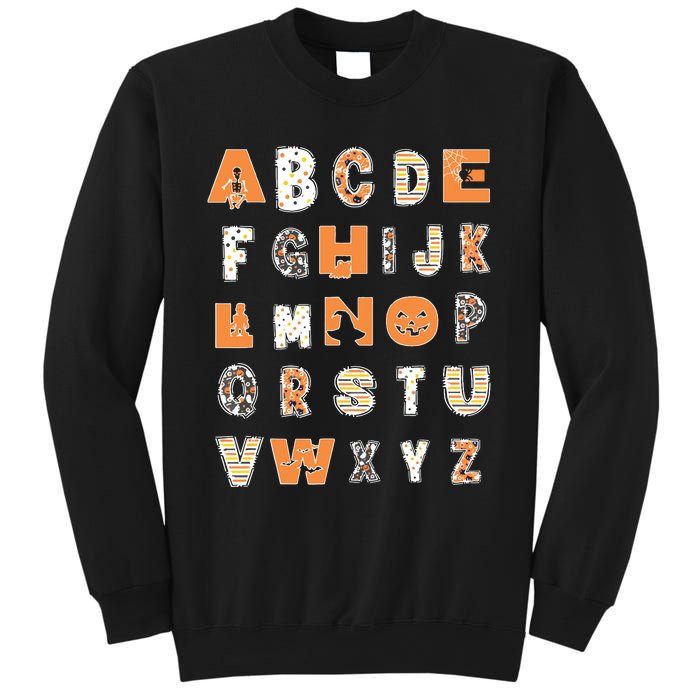 Funny Halloween Alphabet Teaching Gift Abcs Learning Teacher Sweatshirt